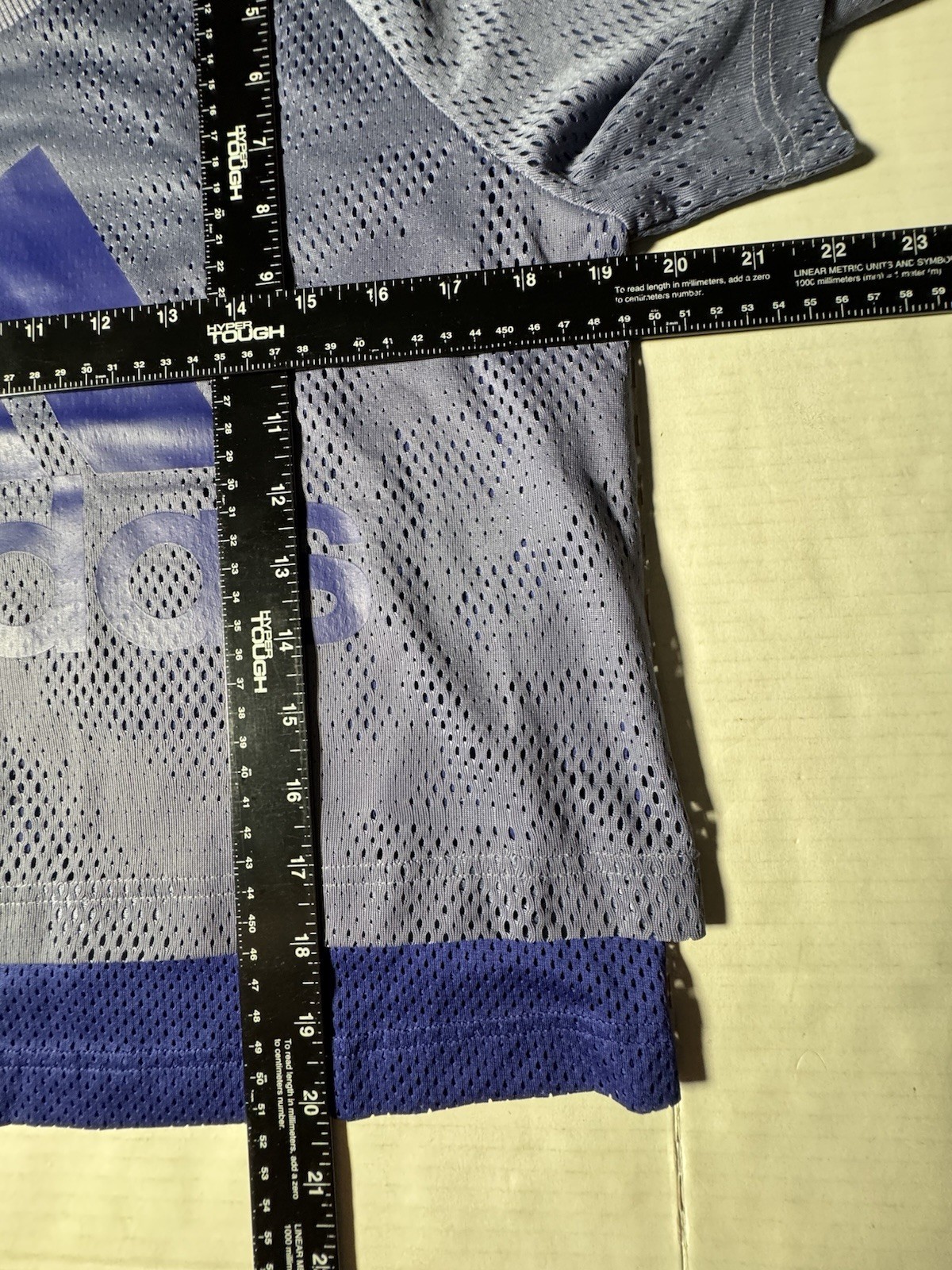Pre Owned Excellent Adidas Mesh Crop Top Jersey 2 Layer Lavender Royal Blue Sz M