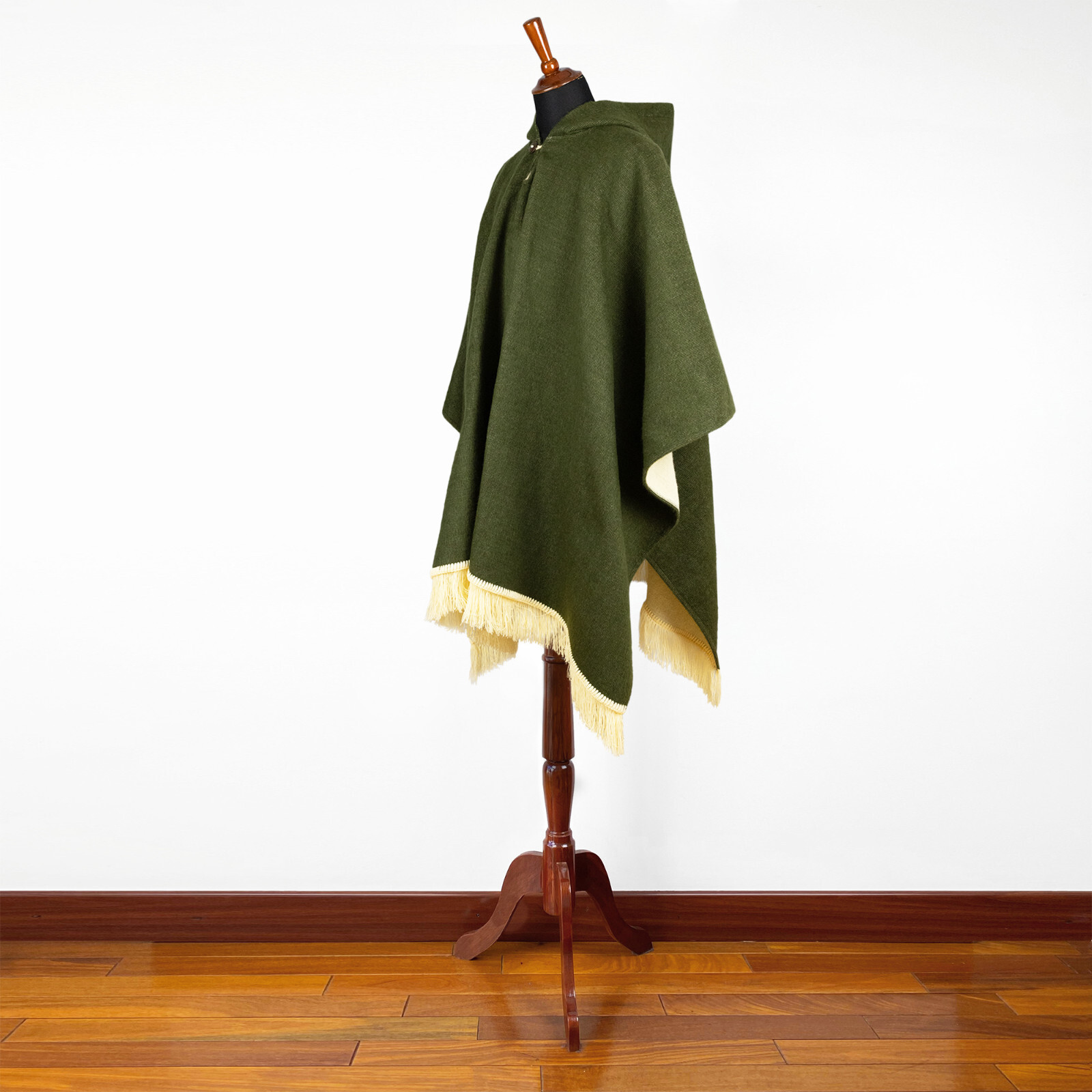 LUXURIOUS ALPACA BLEND PONCHO | HOODED | SOFT&WARM | UNISEX | SOLID OLIVE GREEN
