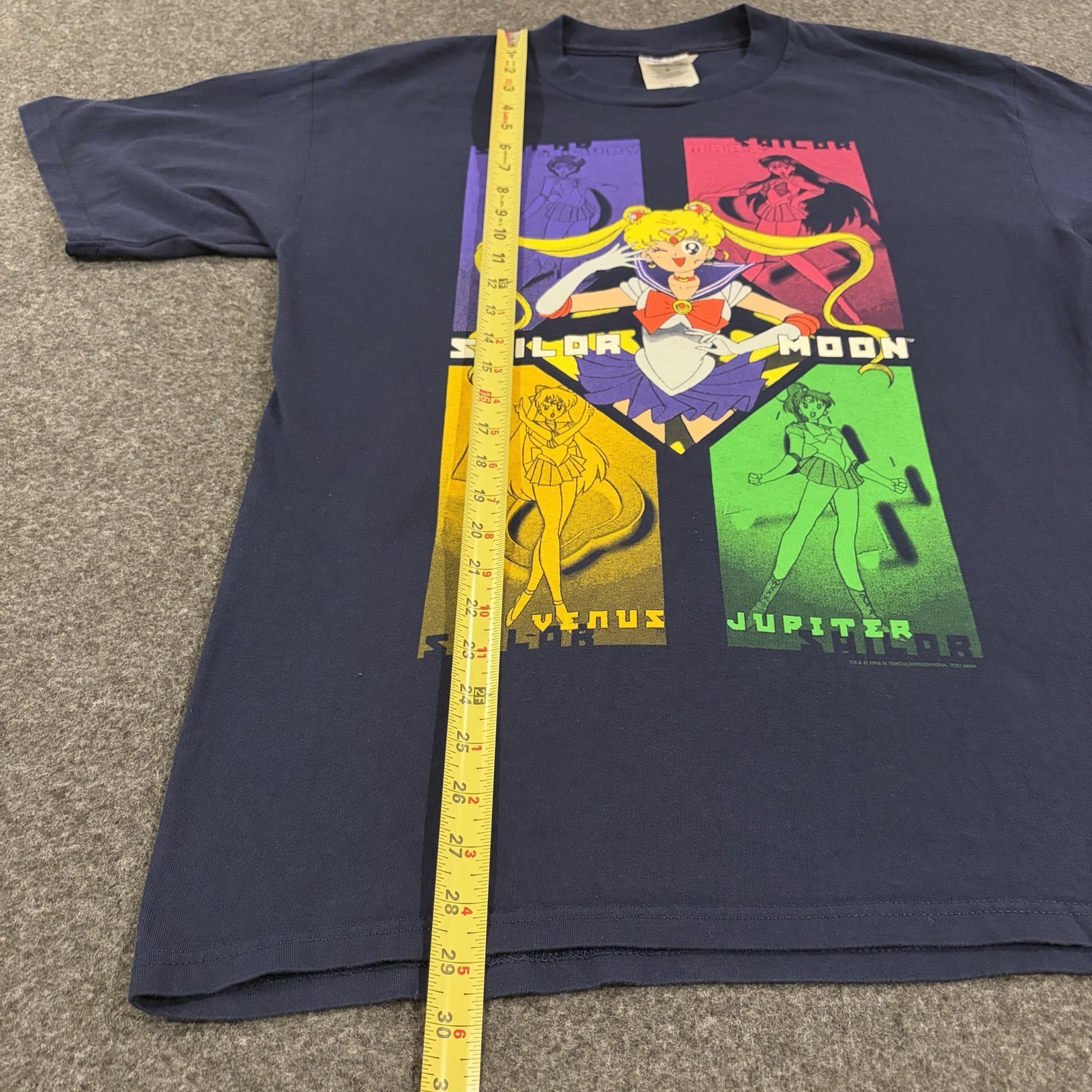 Vintage Sailor Moon & Scouts Graphic T-Shirt Size Large 1998 Manga Anime Toei