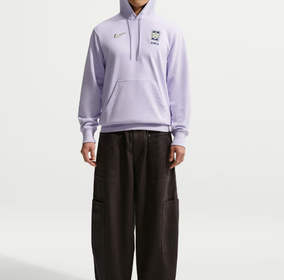 Nike Korea Club French Terry Pullover Hoodie Purple Lime Asian Size IQ8285-567