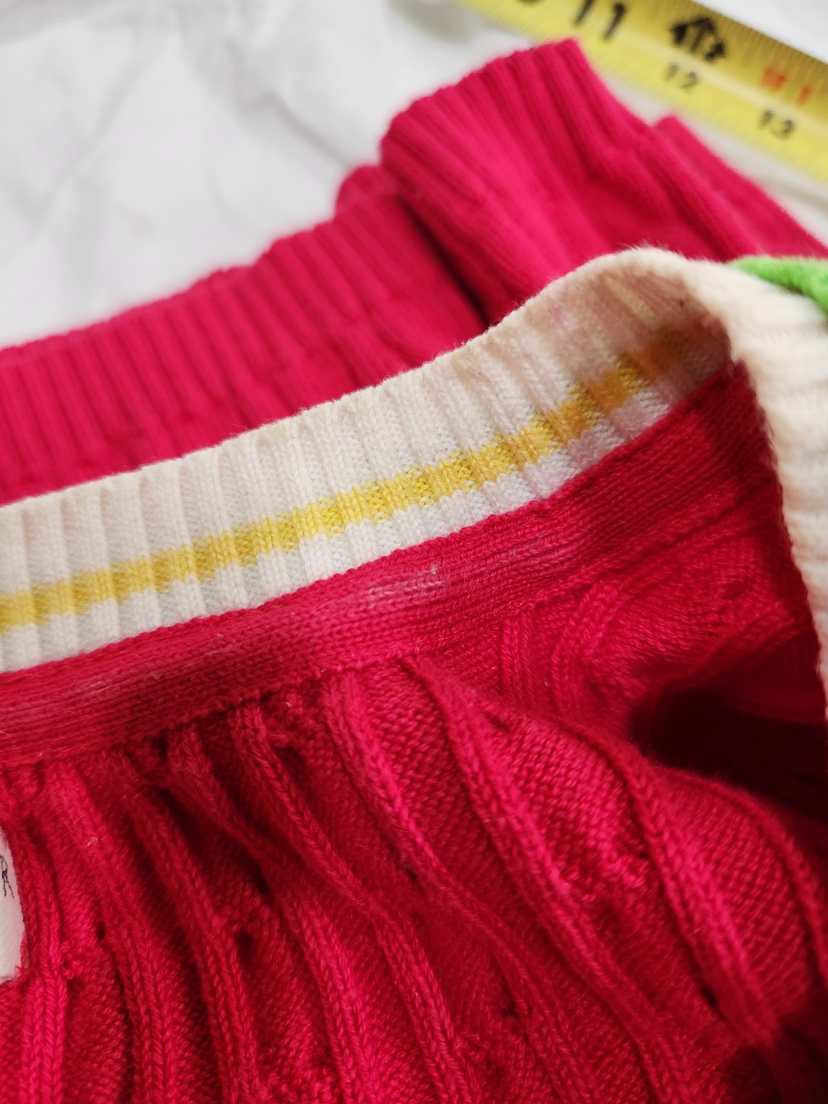 Tommy Hilfiger Women 3X S-Sleeve cable-knit sweater Fuchsia Pink V-Neck Logo