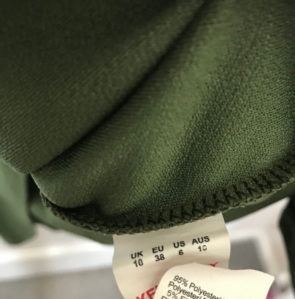 Pretty Little Thing Green 3/4 Wide Sleeve Tunic Dress UK Size 10 PLT