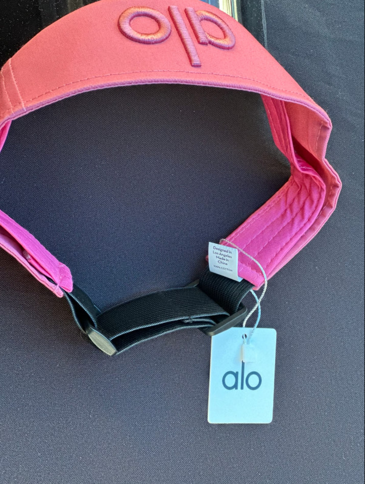 Pink Rose Adjustable Sun Visor Hat Iridescent Wide Brim UV Protection NWT
