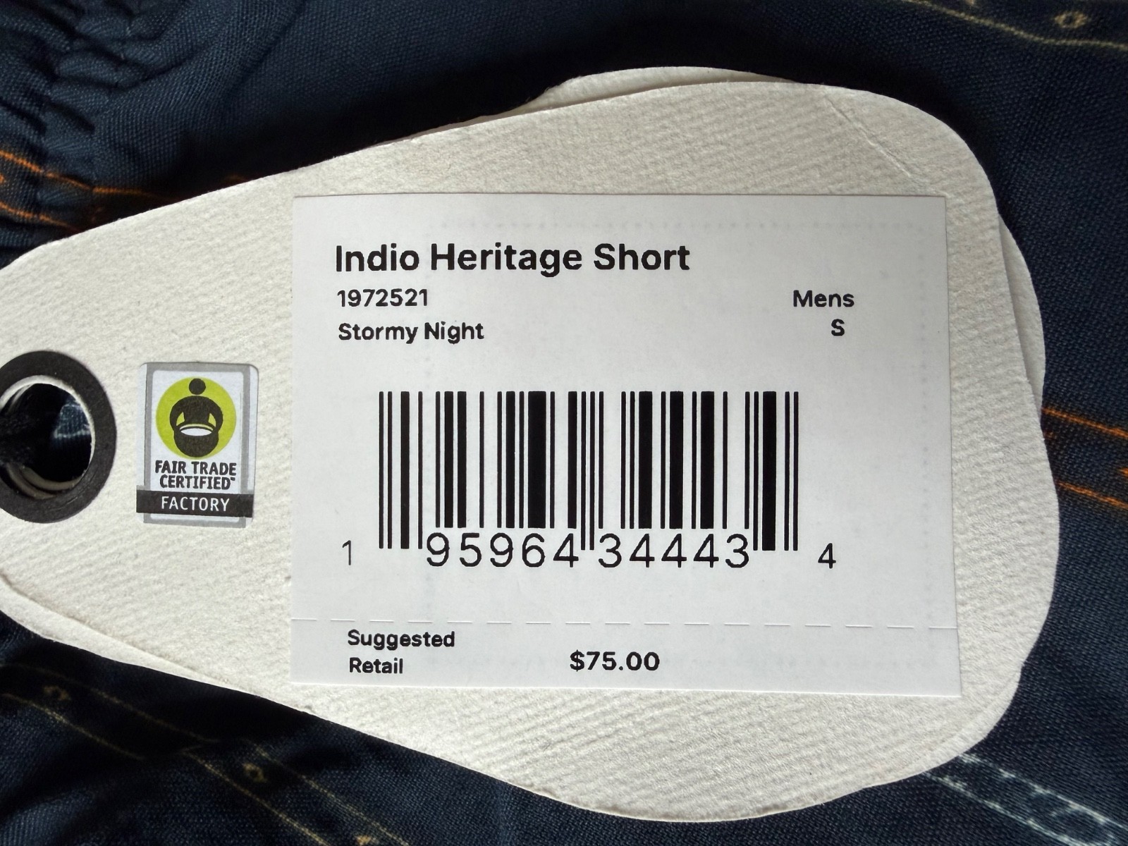 Prana Indio Heritage Short Men’s S 4″ inseam Stormy Night NWT $75