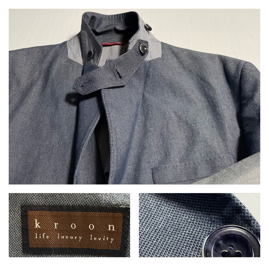 Kroon Edge Stretch Cotton Blend Sport Coat Jacket Patch Pkt Throat Latch 40