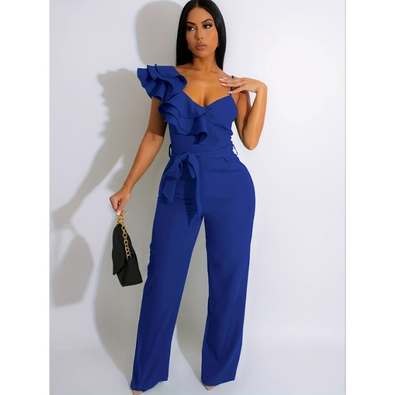 Womens V-Neck Sleeveless One Piece Jumpsuits | Romper Wide Leg Pant|Sexy Party