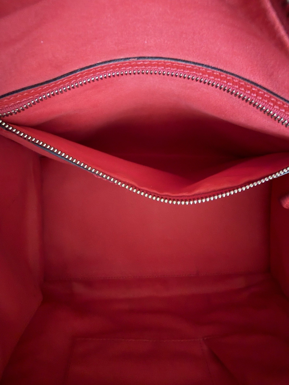 Authentic Celine luggage Tote bag Red Calf Skin