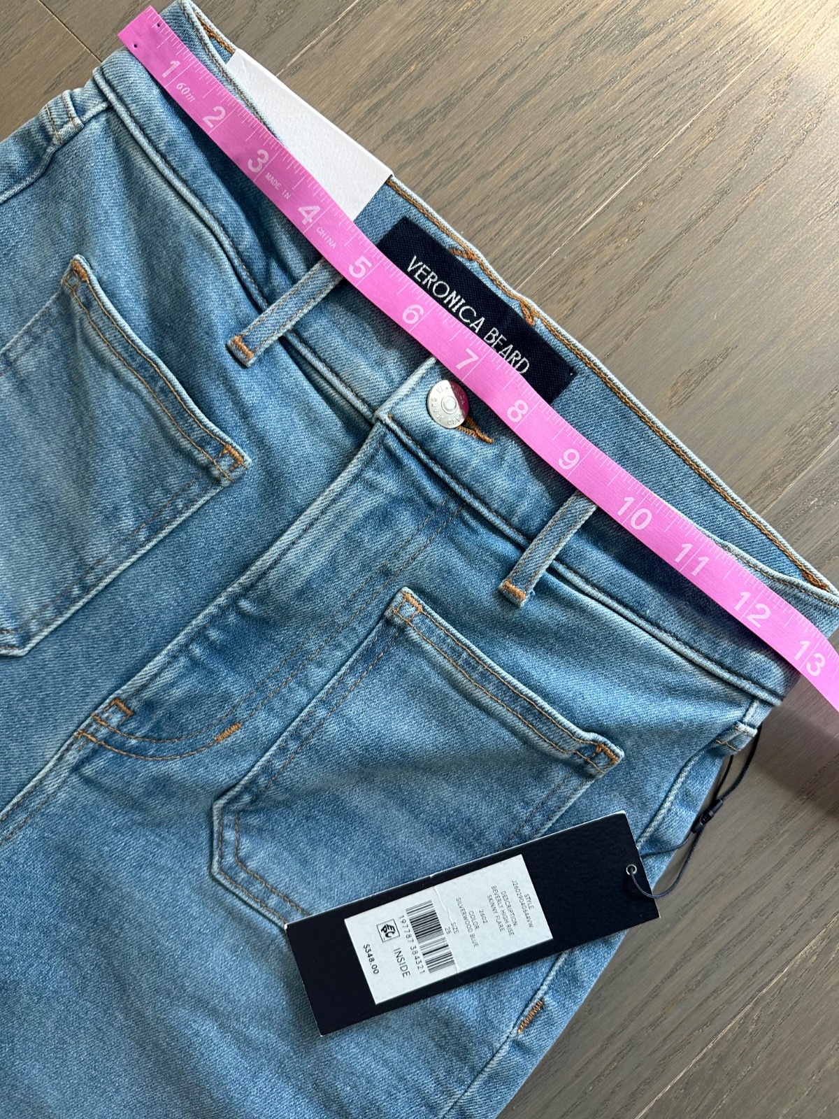 Veronica Beard BEVERLY Patch Pocket Skinny Flare Jeans Silverwood – With tags 25