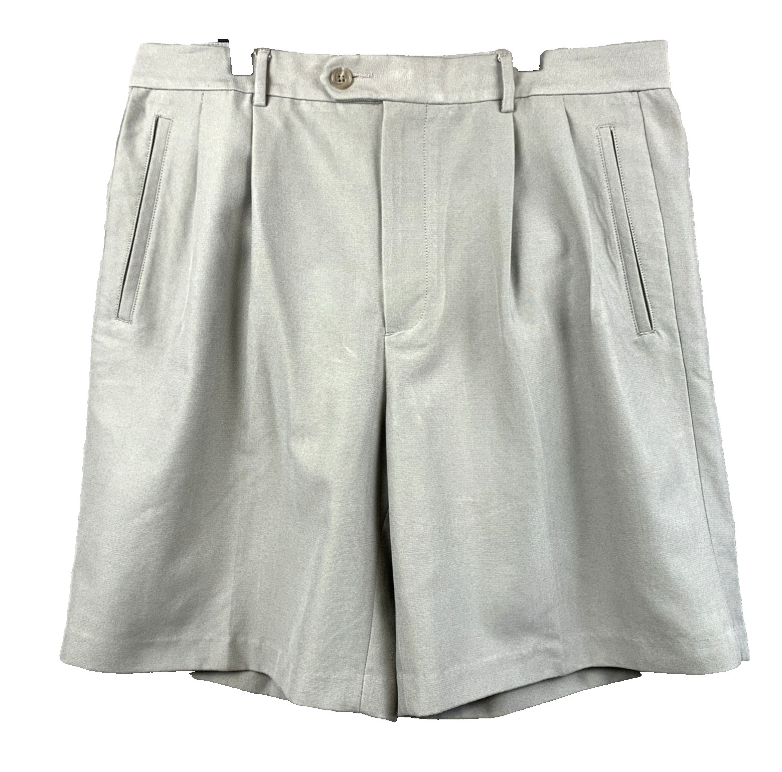 CUTTER & BUCK Chino Shorts Men’s 36 x 8.5 Gray Pleated Front Golf Classiccore