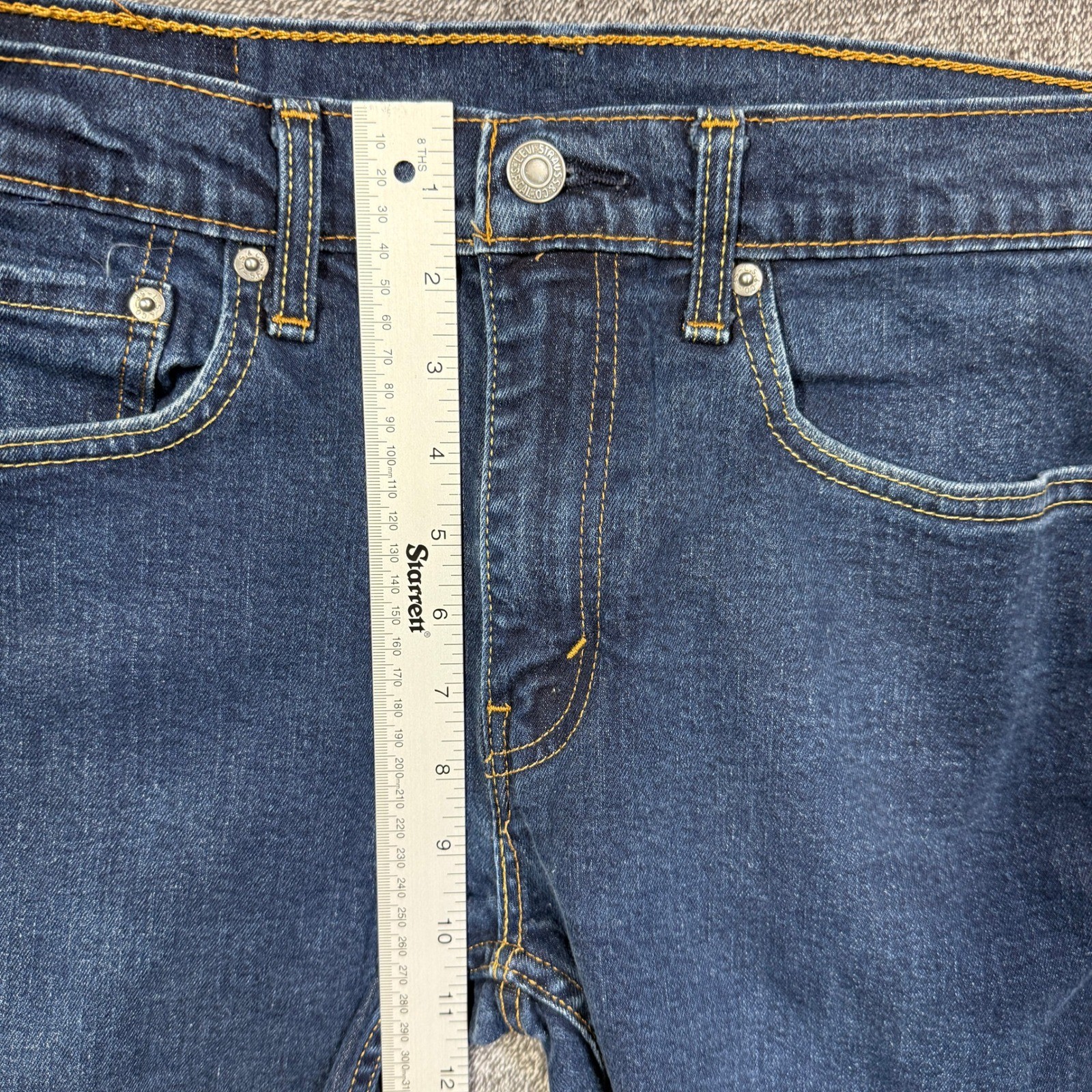 Levi’s 502 Jeans Mens 32×30 Blue Taper Dark Wash Stretch Denim