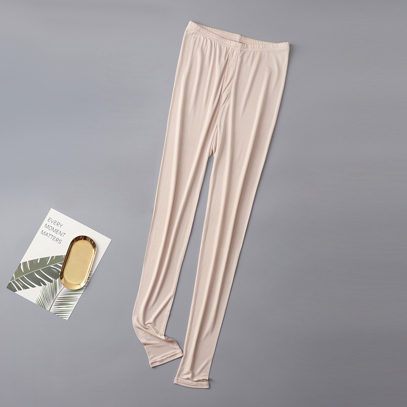 Men Mulberry Silk Thermal Underwear Pajama Set Long Johns Base Layer Sets V neck