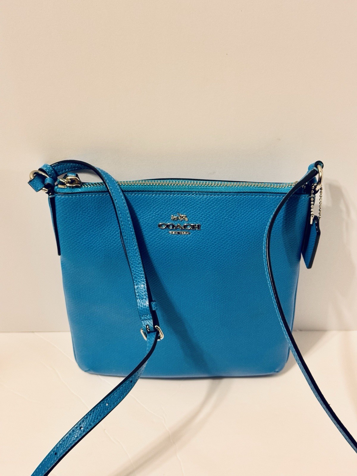 Coach Shoulder Bag Blue Sacoche F36063 Crossbody Hardware Silver