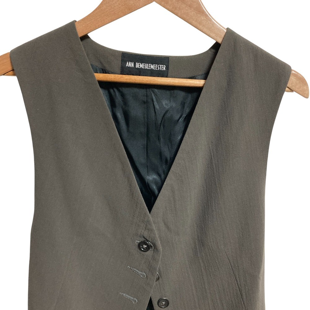 ANN DEMEULEMEESTER Black Tag, Horizonti Tag, Size 34, Brown Vest Women USED