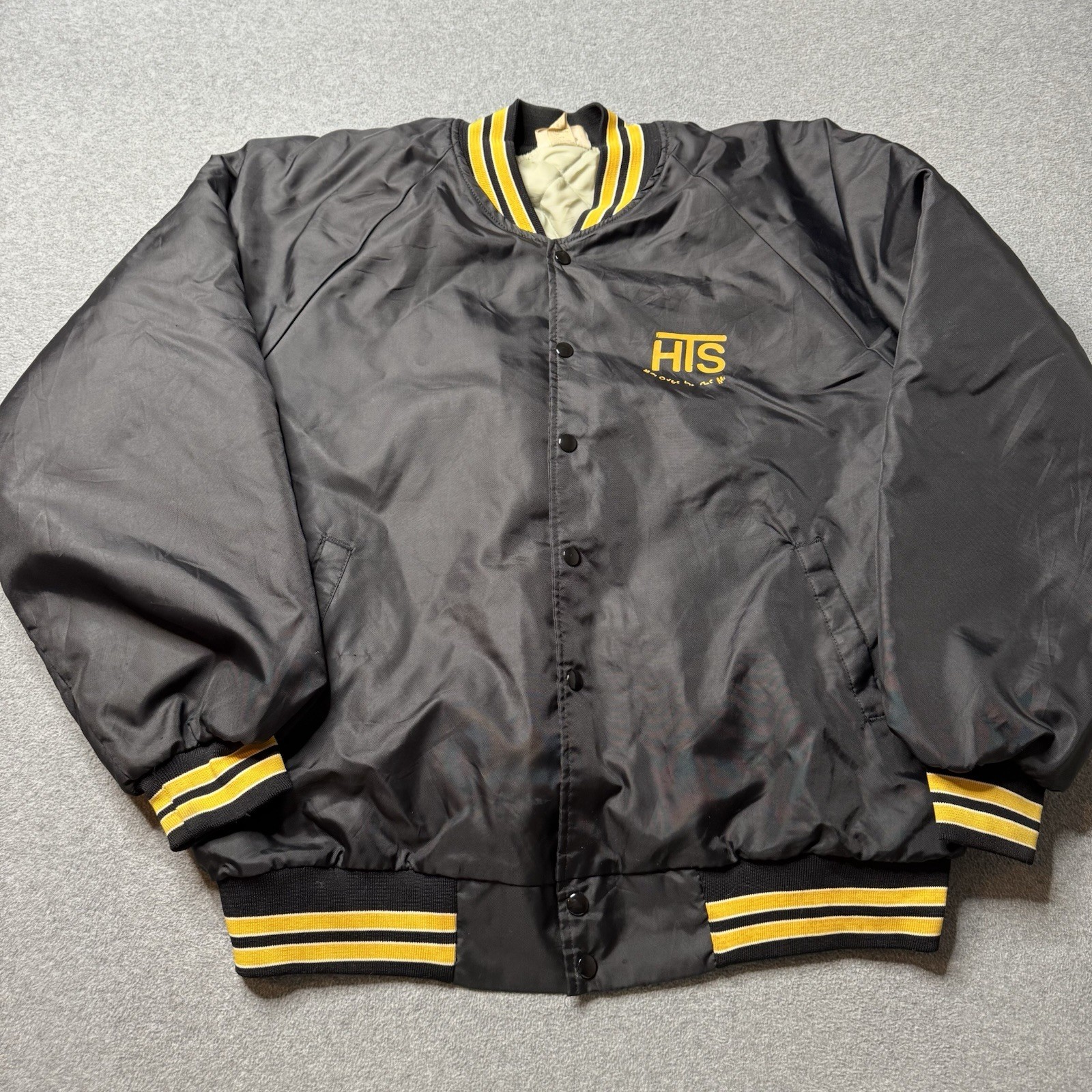 Vintage Hartwell Satin Jacket Mens 2XL Snap Sports Athletic Performance Logo 90s