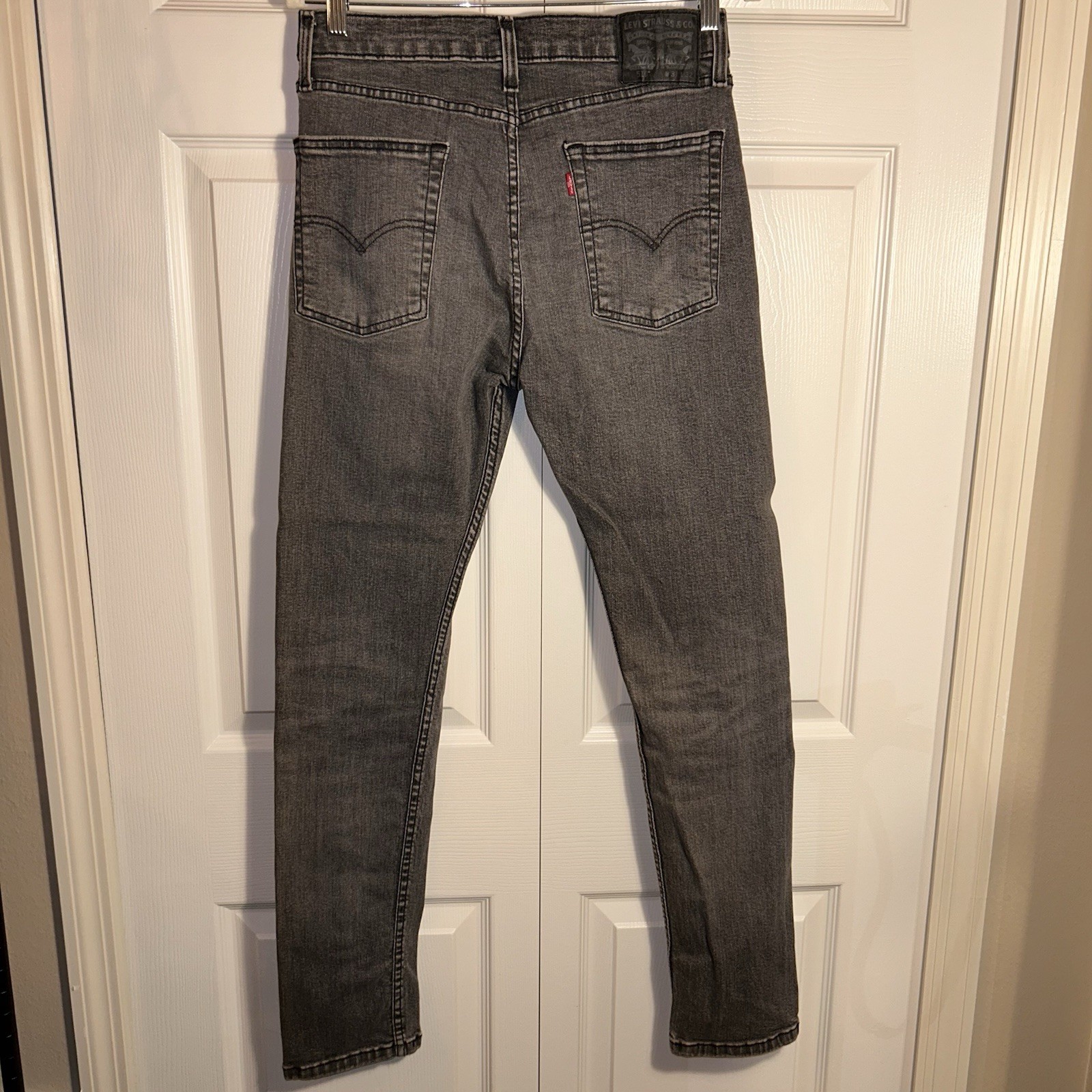 Levi’s Premium Men’s 510 Slim Straight Fit Black Grey Wash Denim Jeans