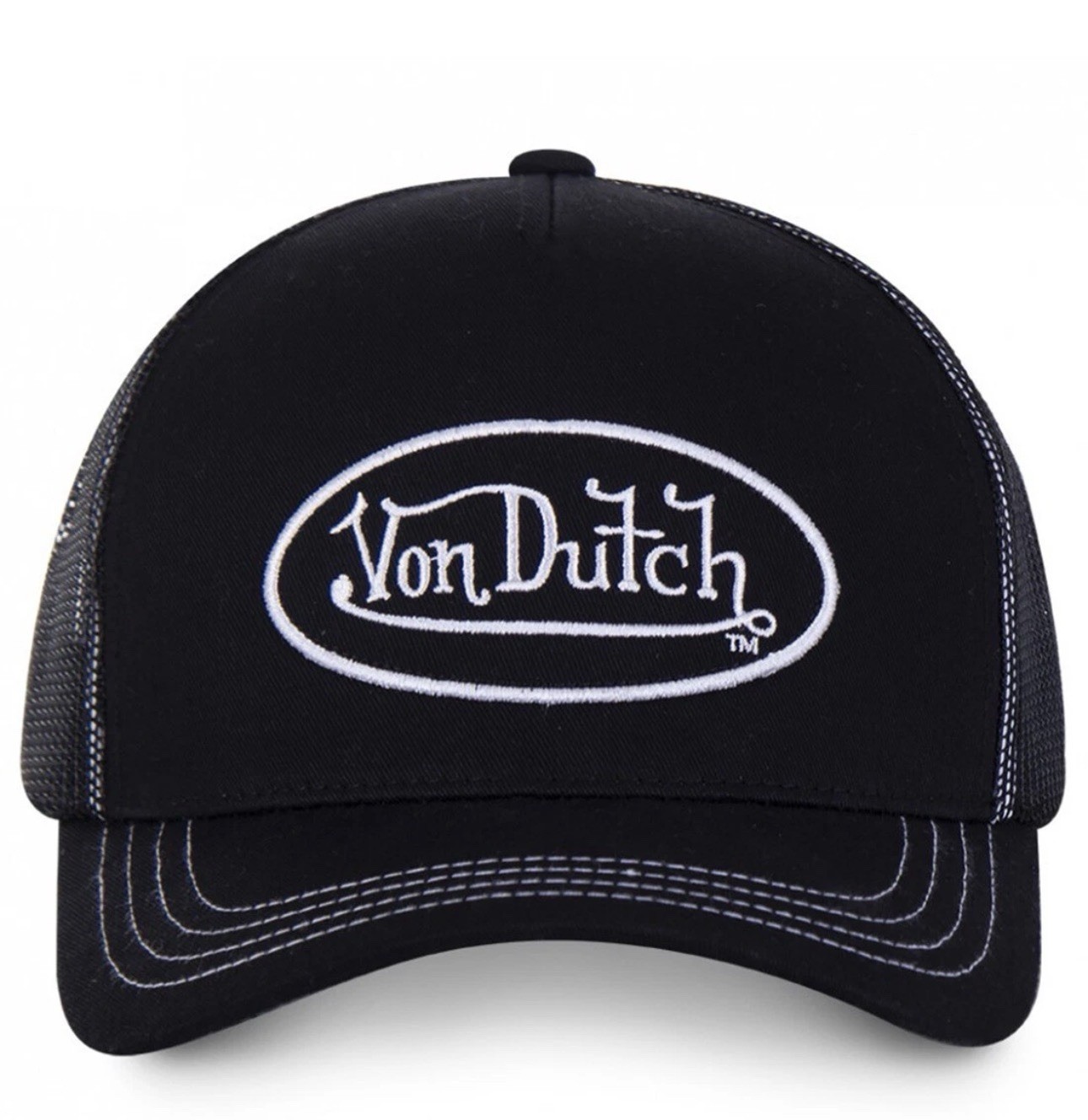 Von Dutch Men’s Trucker Hat Adjustable Mesh Back Black Red Beige Blue One Size