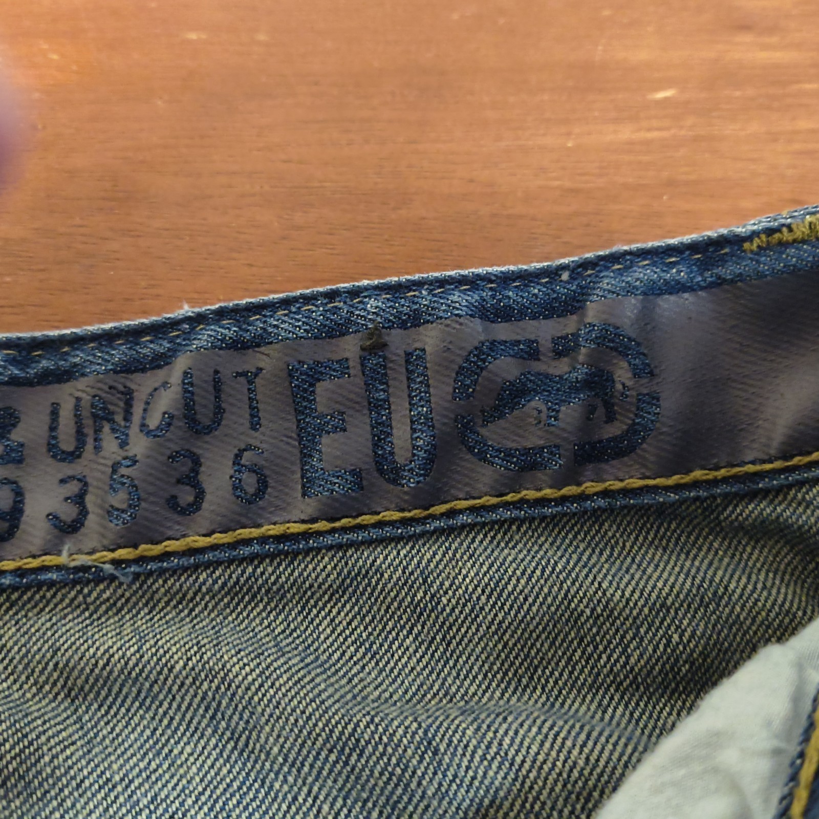 VTG Marc Ecko Men’s Jeans 39×31 Embroidered Crest-MARC Wave Hip Hop-Skater-Goth