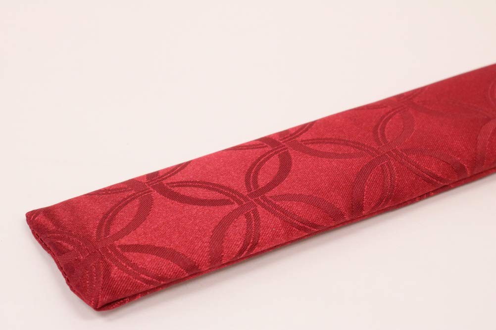 Made in Japan Folding Fan Case Pouch Jacquard Shippo Cloisonne Pattern Burgundy