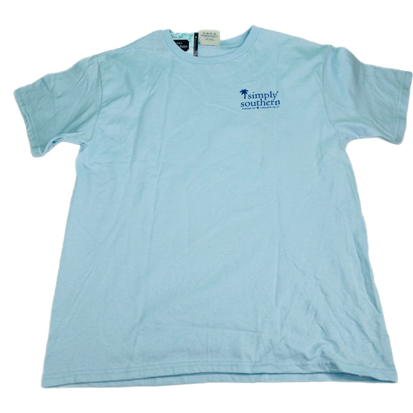 Simply Southern T-Shirt Womens Large L Blue Salty Hair Sandy Toes Beach Ocean