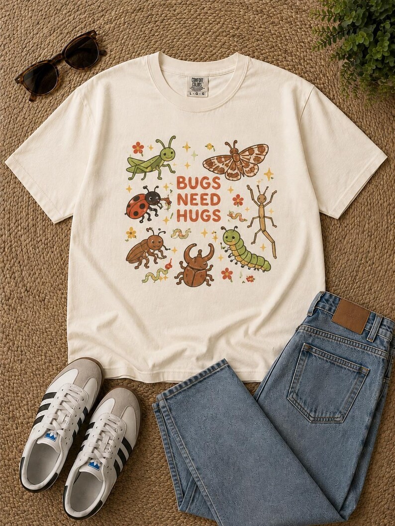 Bugs Need Hugs Science Teacher Shirt, Cute Insect Friends Graphic Tee