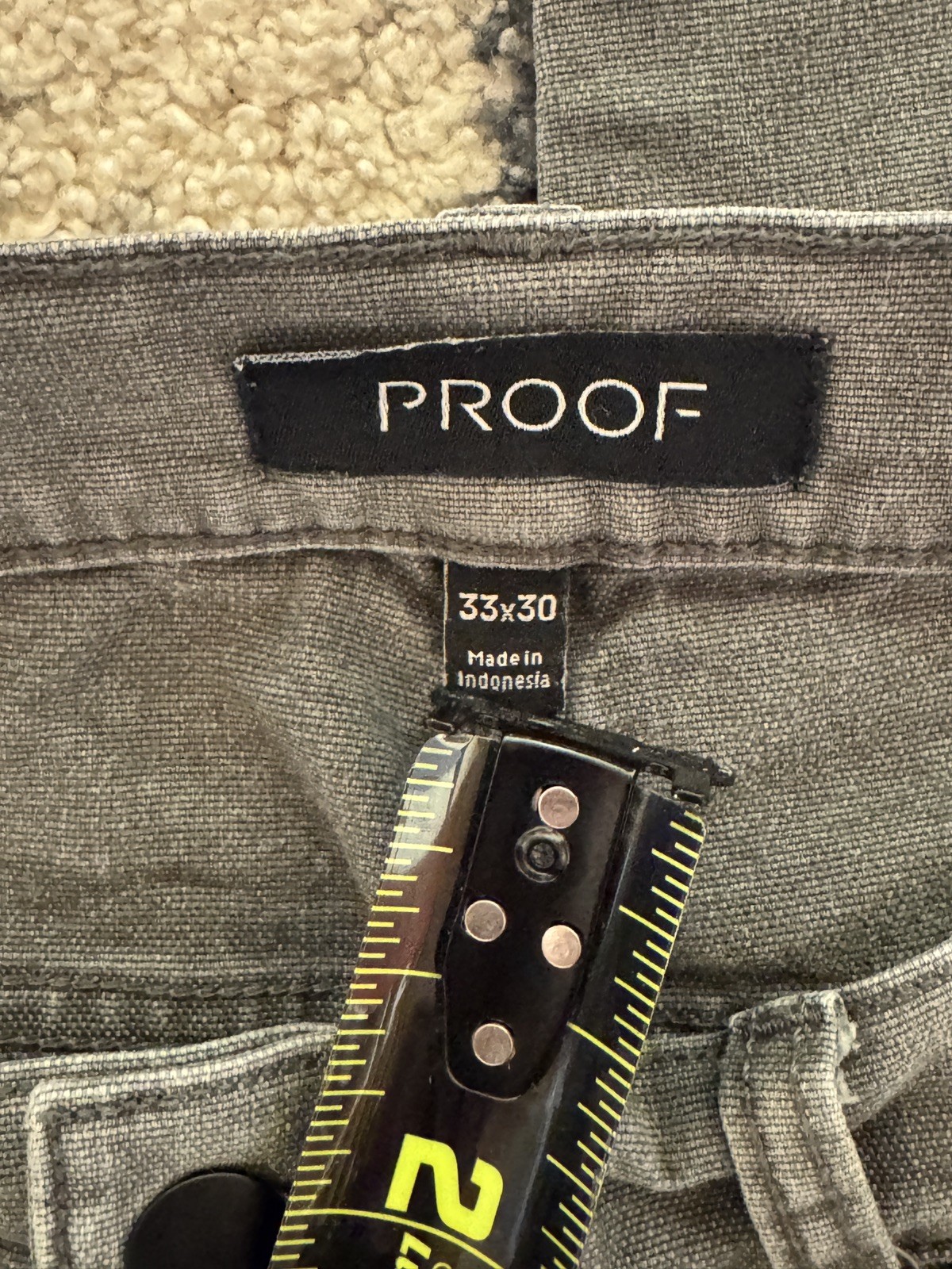 Proof Rover Pants Men 33 X 30 Slim Fit Gray Canvas Five Pocket Straight Jeans