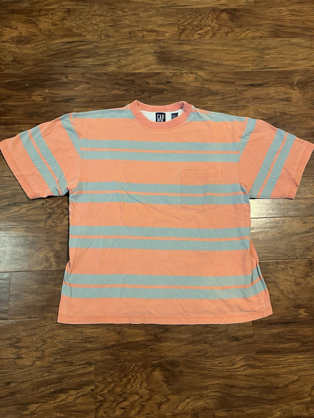 Gap Vintage 90’s T-Shirt Heavyweight Cotton Multi-Color Striped Size Large