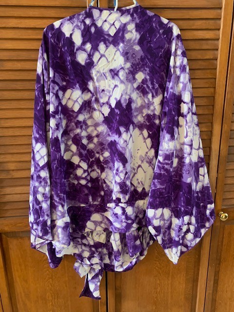 JESSICA LONDON,WOMEN’S TIE FRONT PULLOVER TOP,SIZE:PLUS 26,PURPLE/WHITE, NWOT!