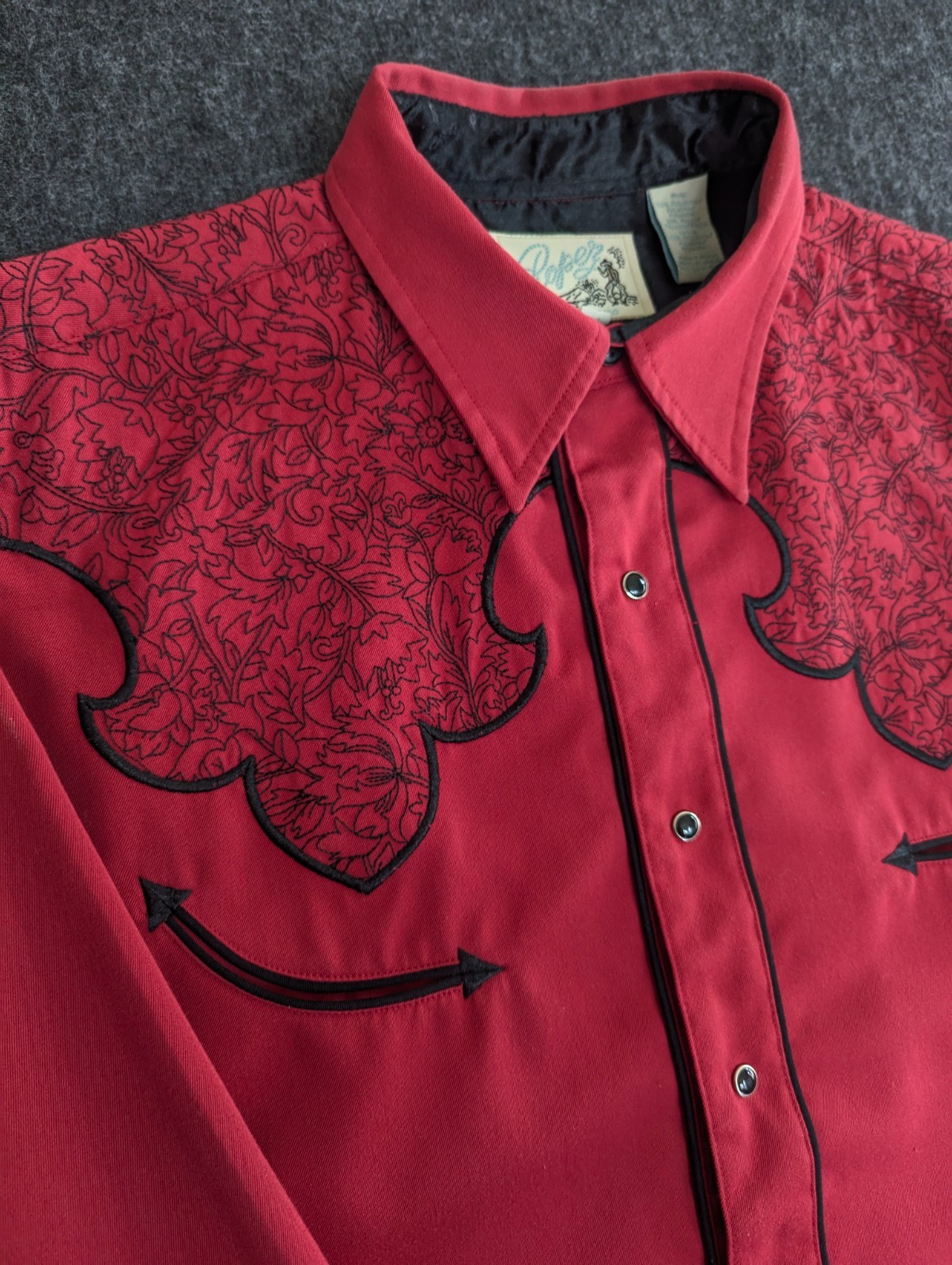 VTG 80s 90s Roper Classic Western Embroidered Studded Pearl Snap Shirt Size L