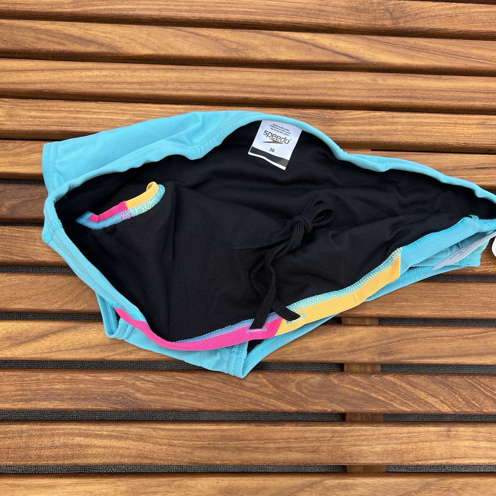 Speedo Men Turquoise blue Pink colorblock one Brief Swimwear size 30 32 34 36 38
