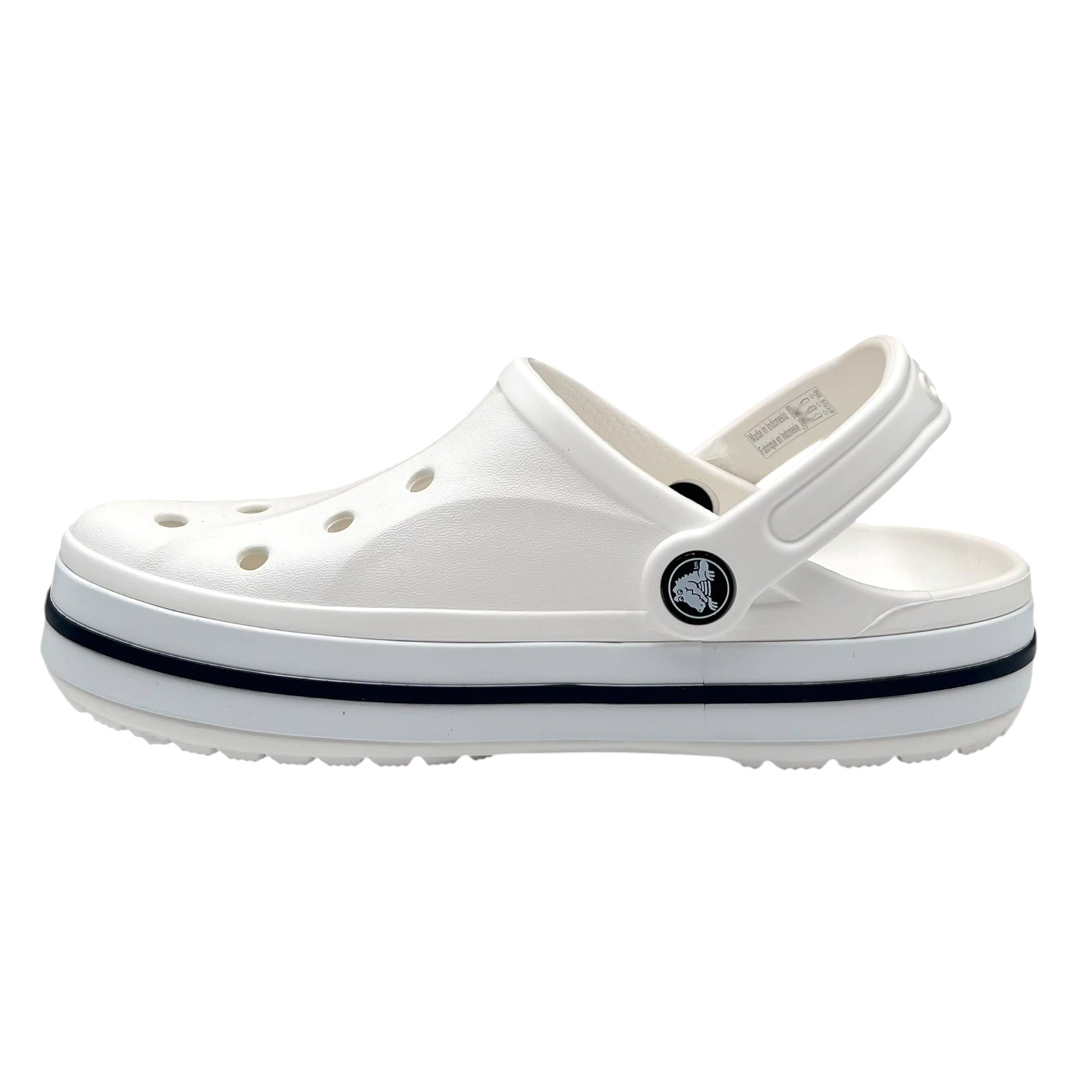 Crocs Bayaband Womens Slip-on Clogs Size 9 White Navy Water Friendly Lightweight