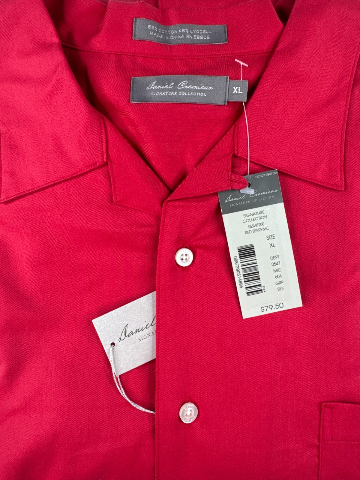 Daniel Cremieux NWT Signature Collection Red Button Up Shirt XL