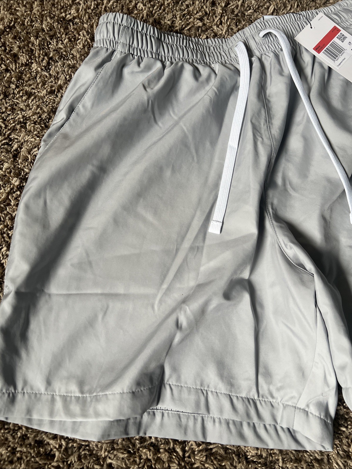 Nike Men’s Shorts, Size L, Gray, Standard Fit, Mid-Thigh Length