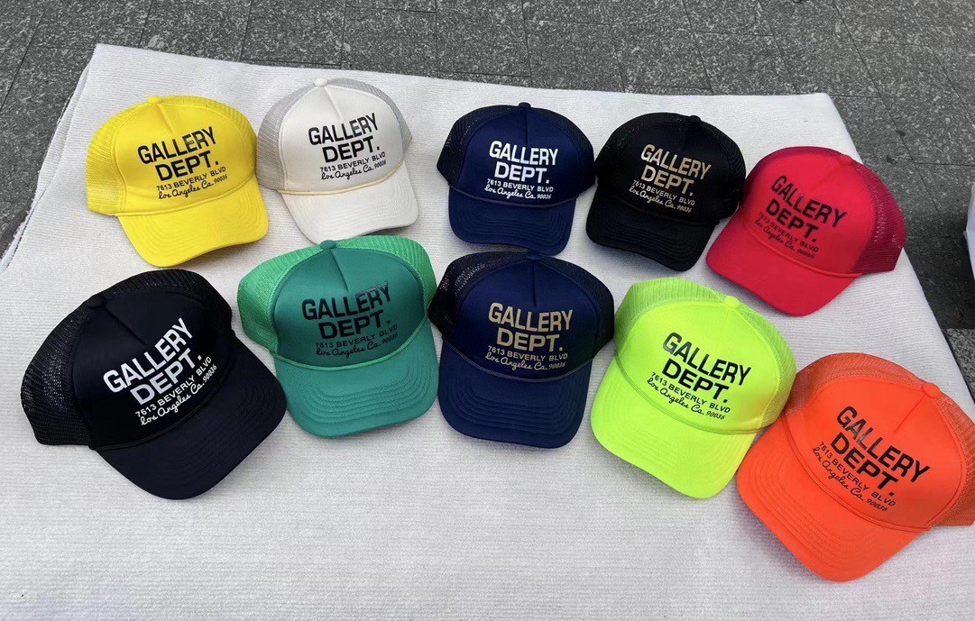 Gallery Dept Trucker Hat Printed Mesh Cap Multi‑Color Streetwear Casual Headwear