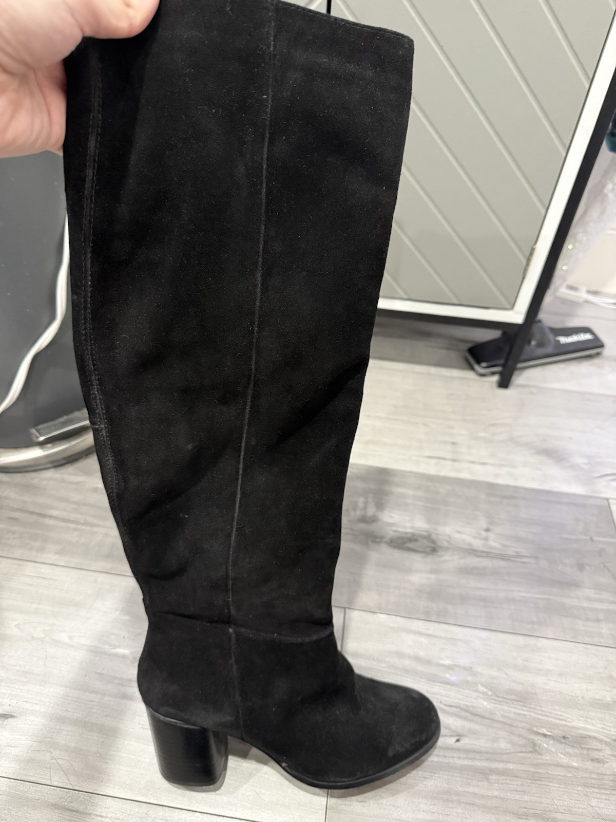 Steve Madden Black Suede Boots Lowheel Size 9 Like New