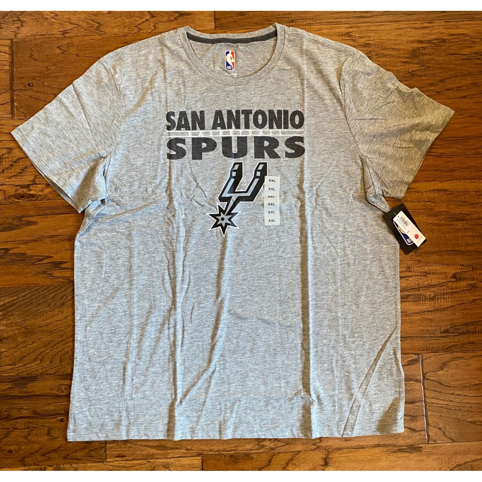 NBA San Antonio Spurs Mens XXL T-Shirt Gray Short Sleeve Graphic Tee New
