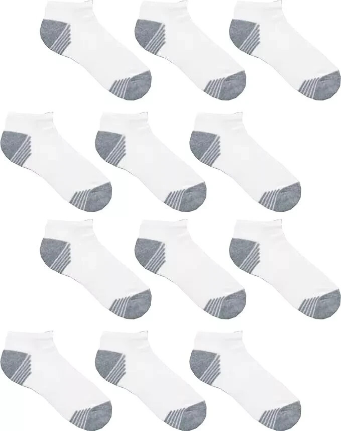 Wholesale Bulk Lots Men No Show Socks White Low Cut Athletic Running Liner Sock
