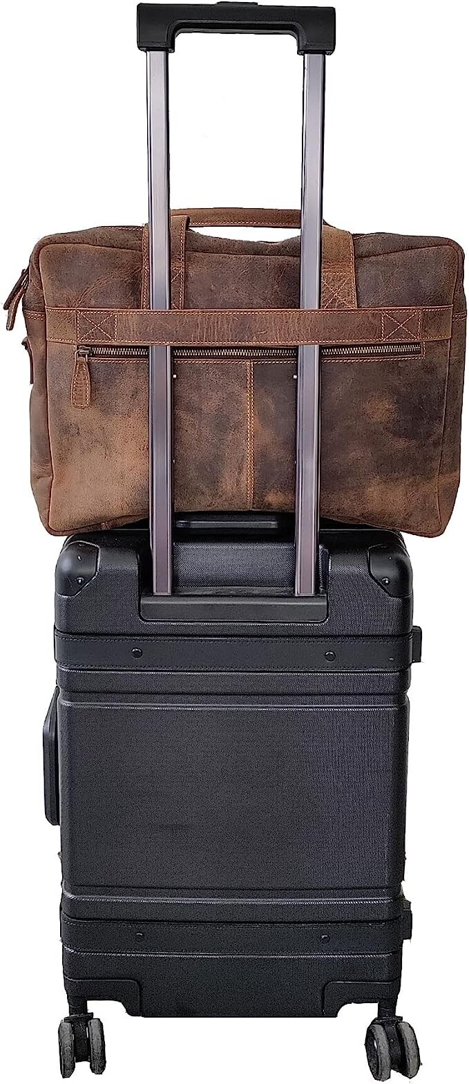 Leather briefcase 18 Inch Laptop Messenger Bags for Men and Women