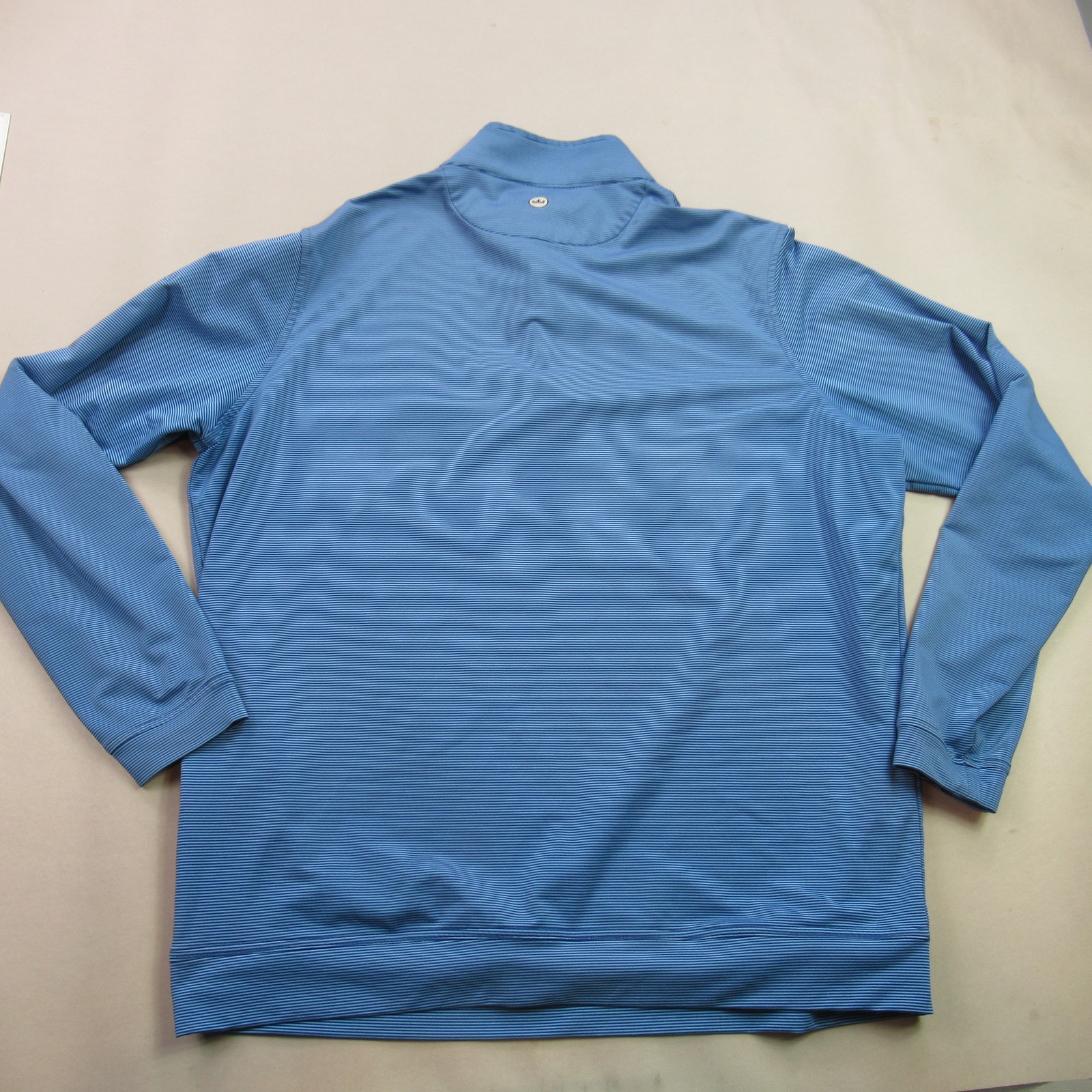 Peter Millar Men’s XL Blue Striped Four-Point Energy 1/4 Zip Activewear Top