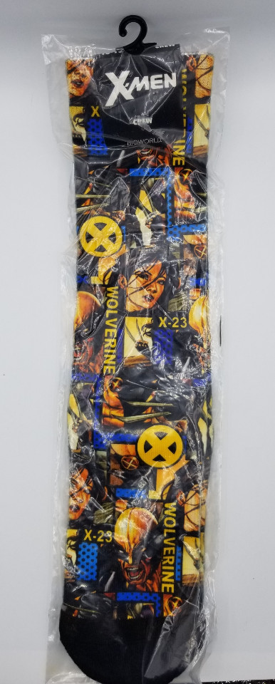 BIOWORLD CREW SOCKS 10-13 MARVEL COMIC X-MEN WOLVERINE X-23 1 PAIR