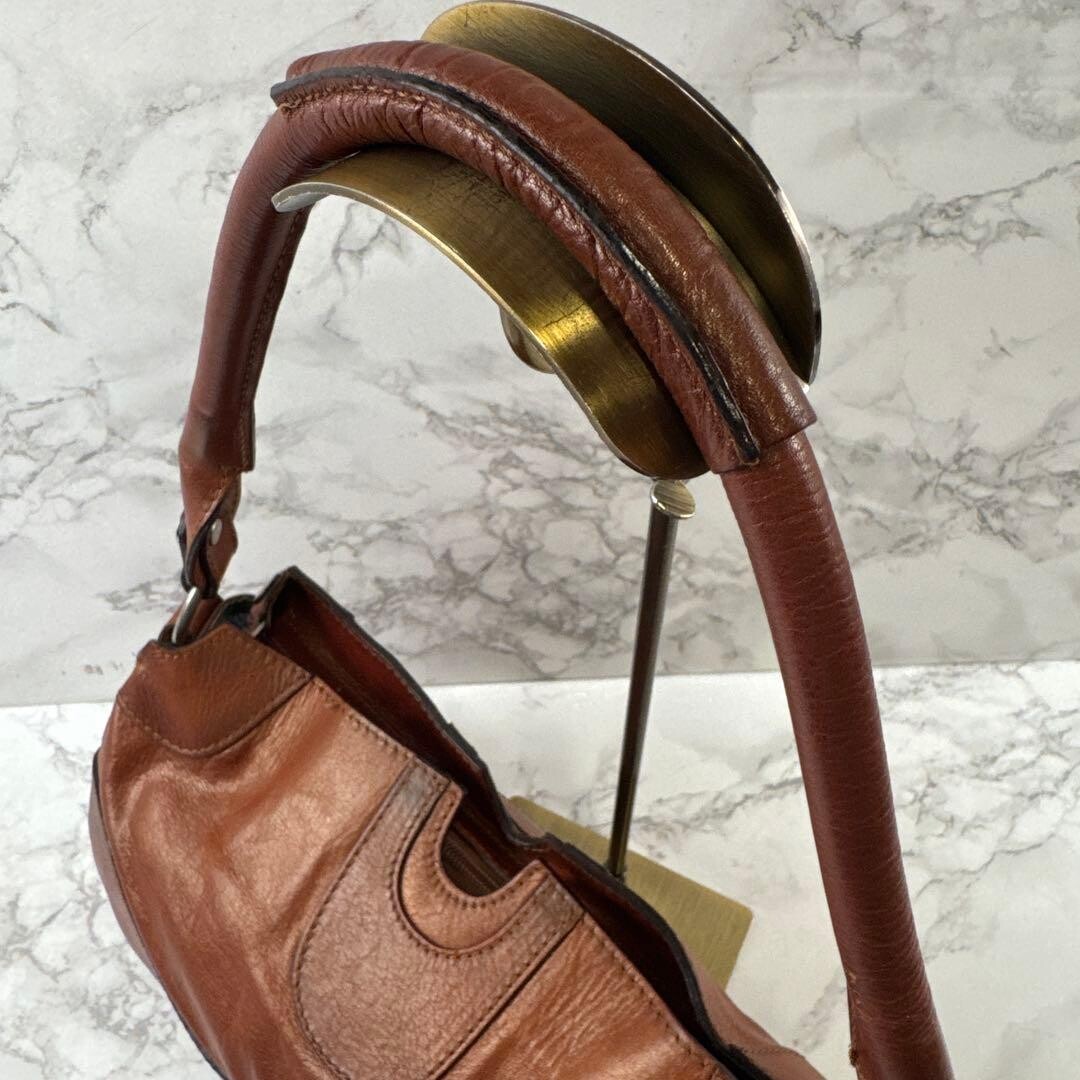 MaxMara Shoulder Bag Leather Brown Authentic From Japan