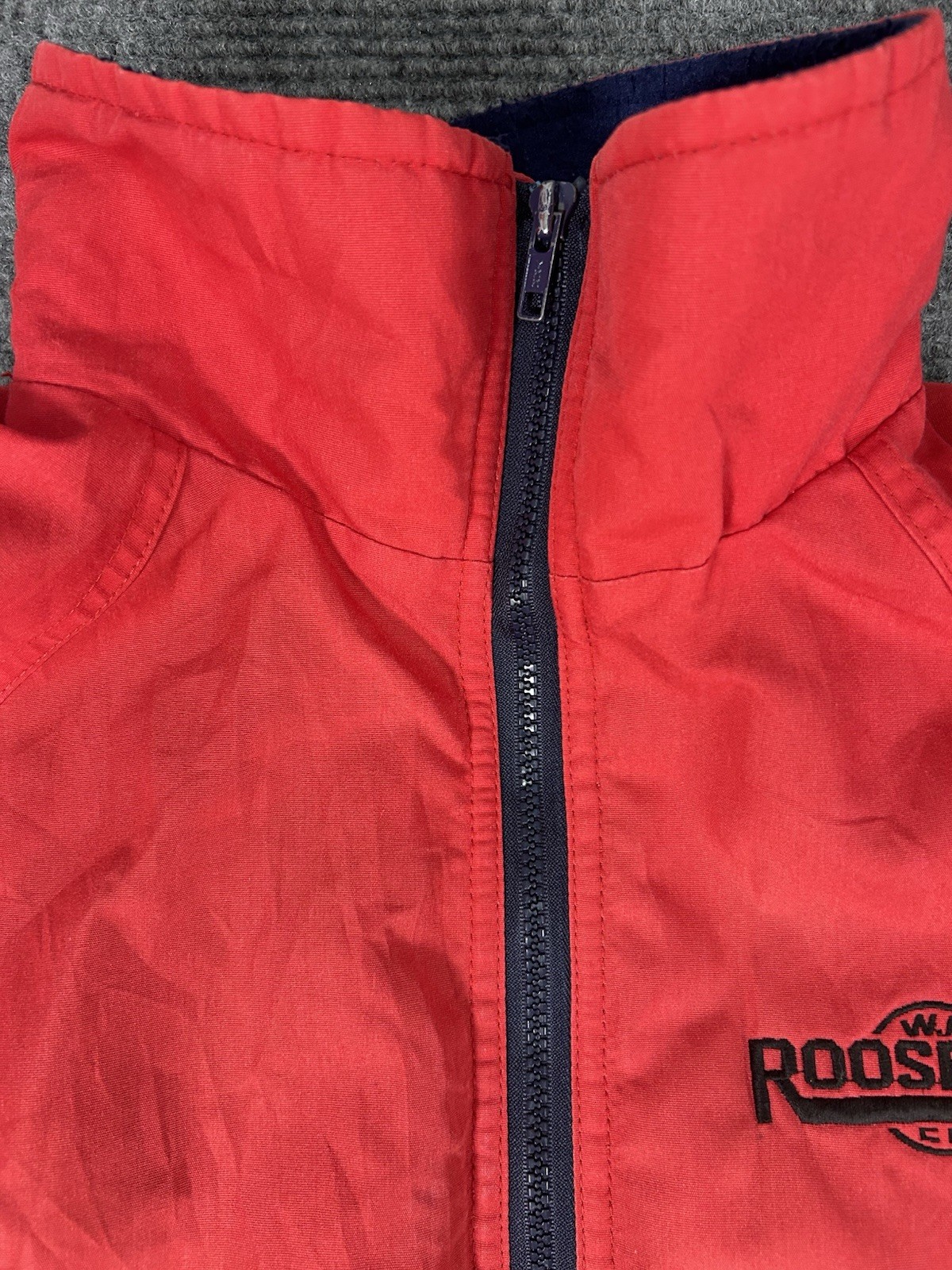 VTG Sportsmaster Jacket Mens L Red Fleece Lined Bomber USA Made Workwear READ