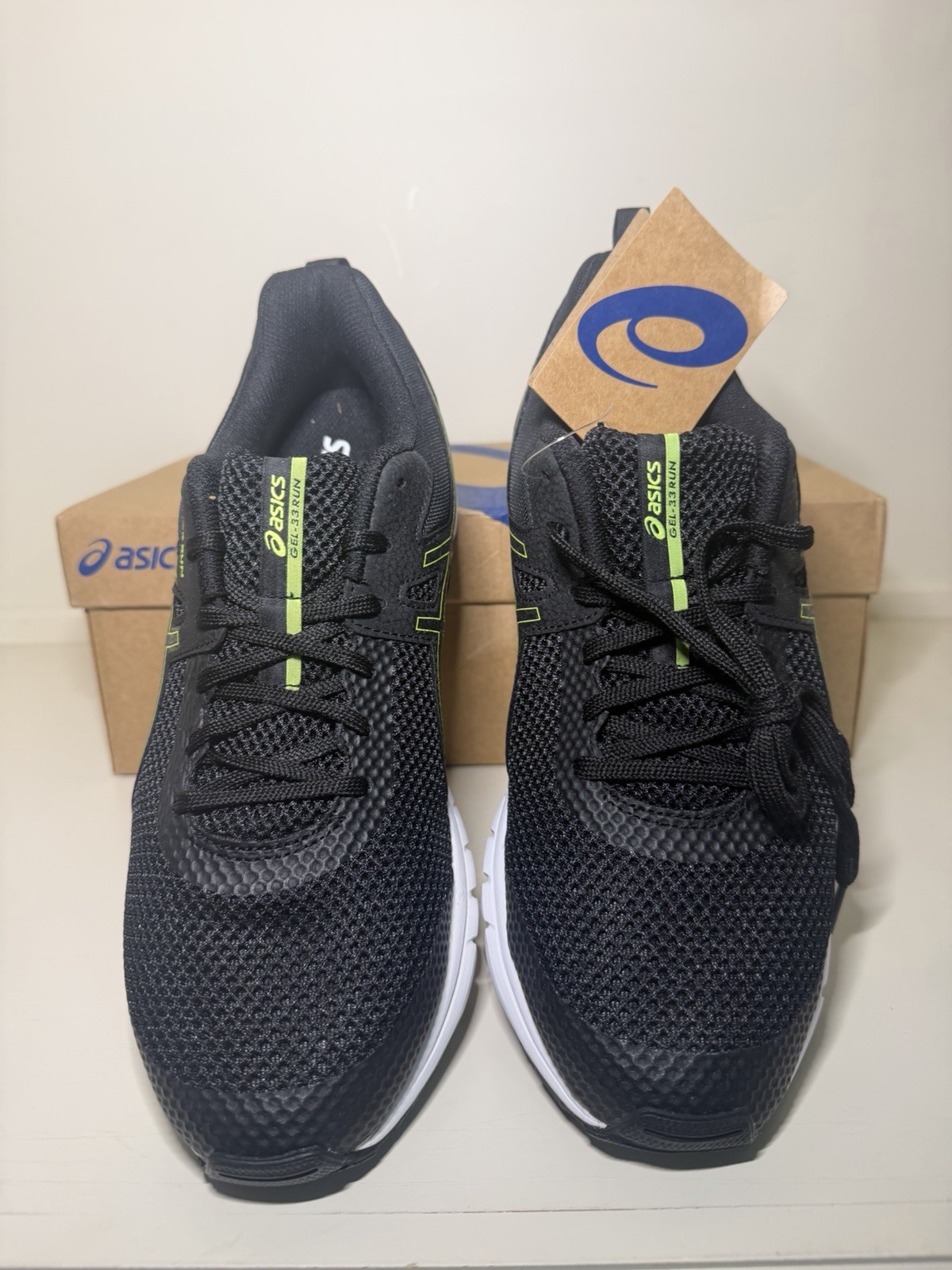 ASICS Gel-33 Run Black/Hazard Green 1011B438-003 Men’s Size 10