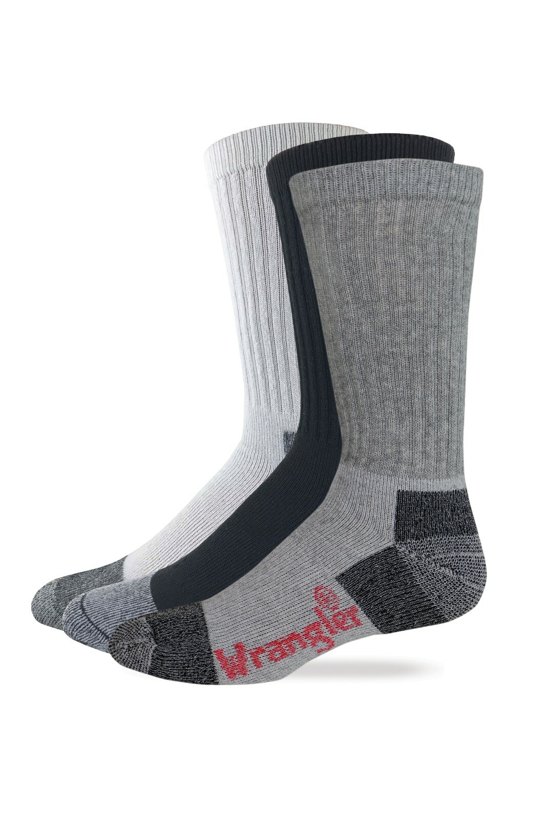 Wrangler Men’s Riggs Steel Toe Cotton Work Boot Crew Socks 2 Pair Pack