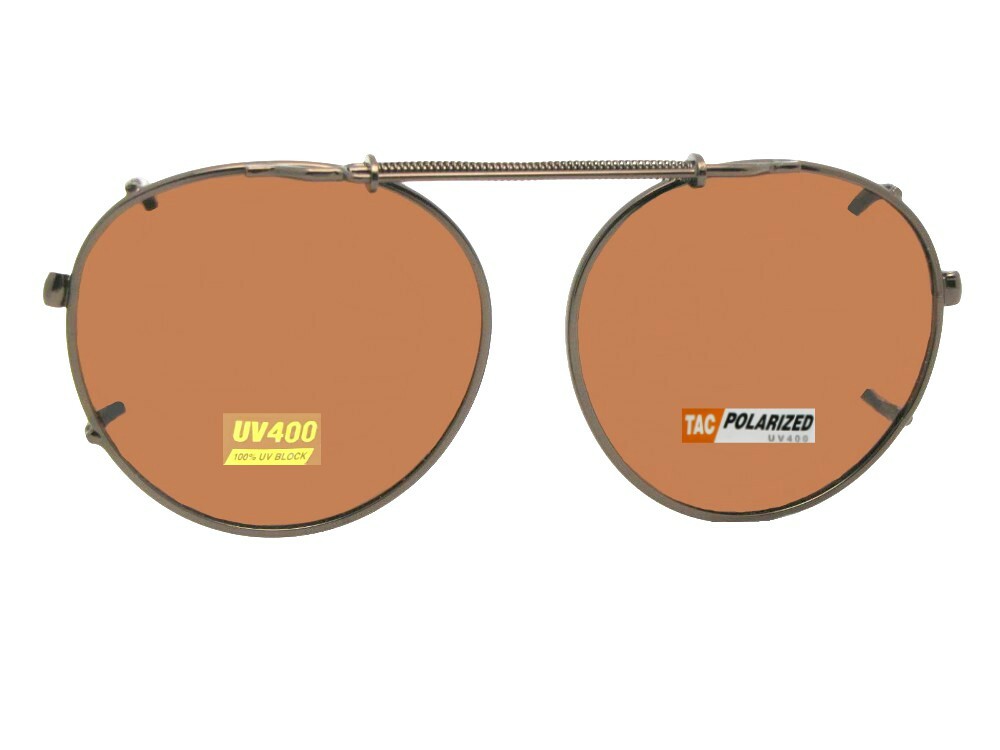 Semi Round Polarized Clip-on Sunglasses
