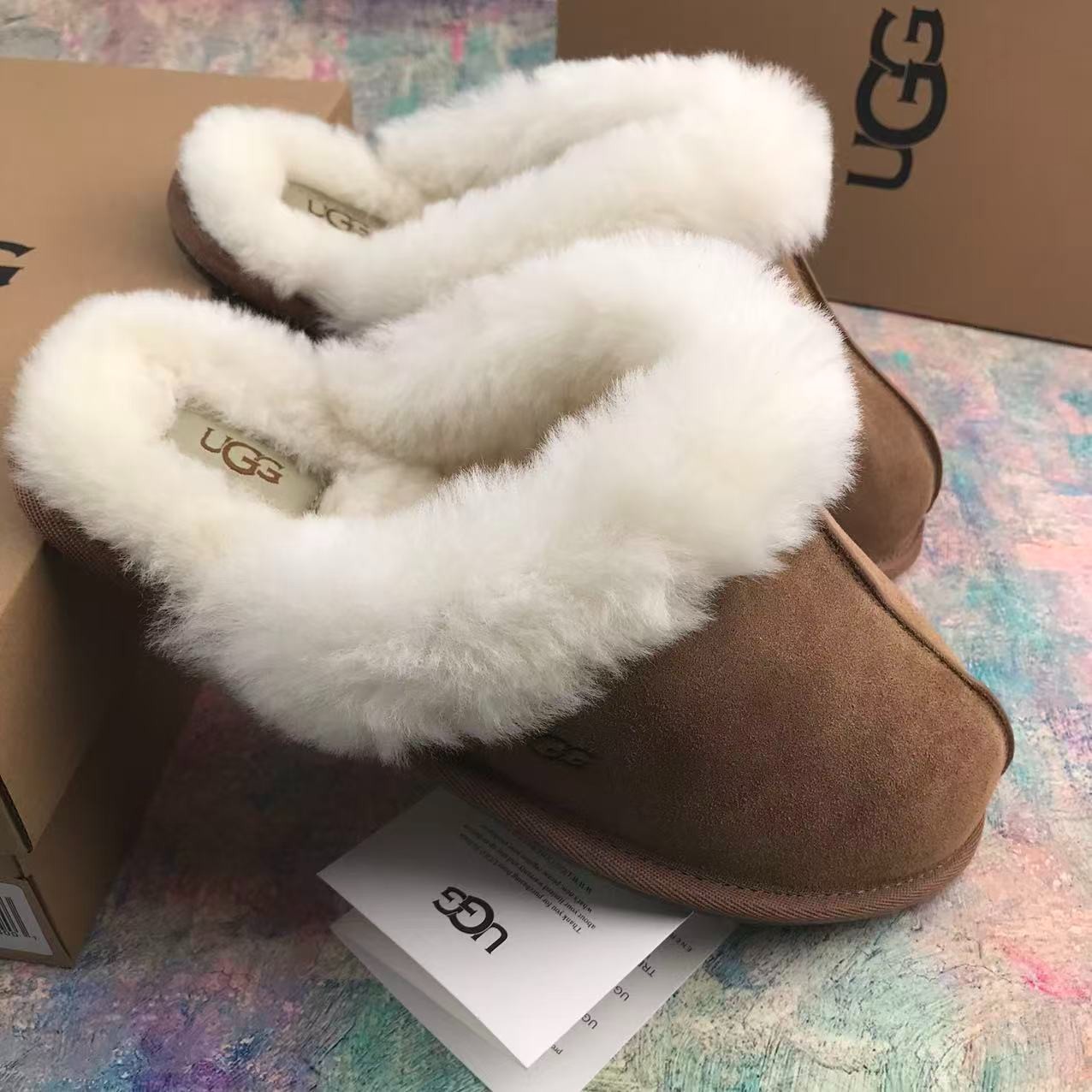 UGG Scuffette II Chestnut Slip On Sheepskin W Wool Flat Women’s Slippers US6-11