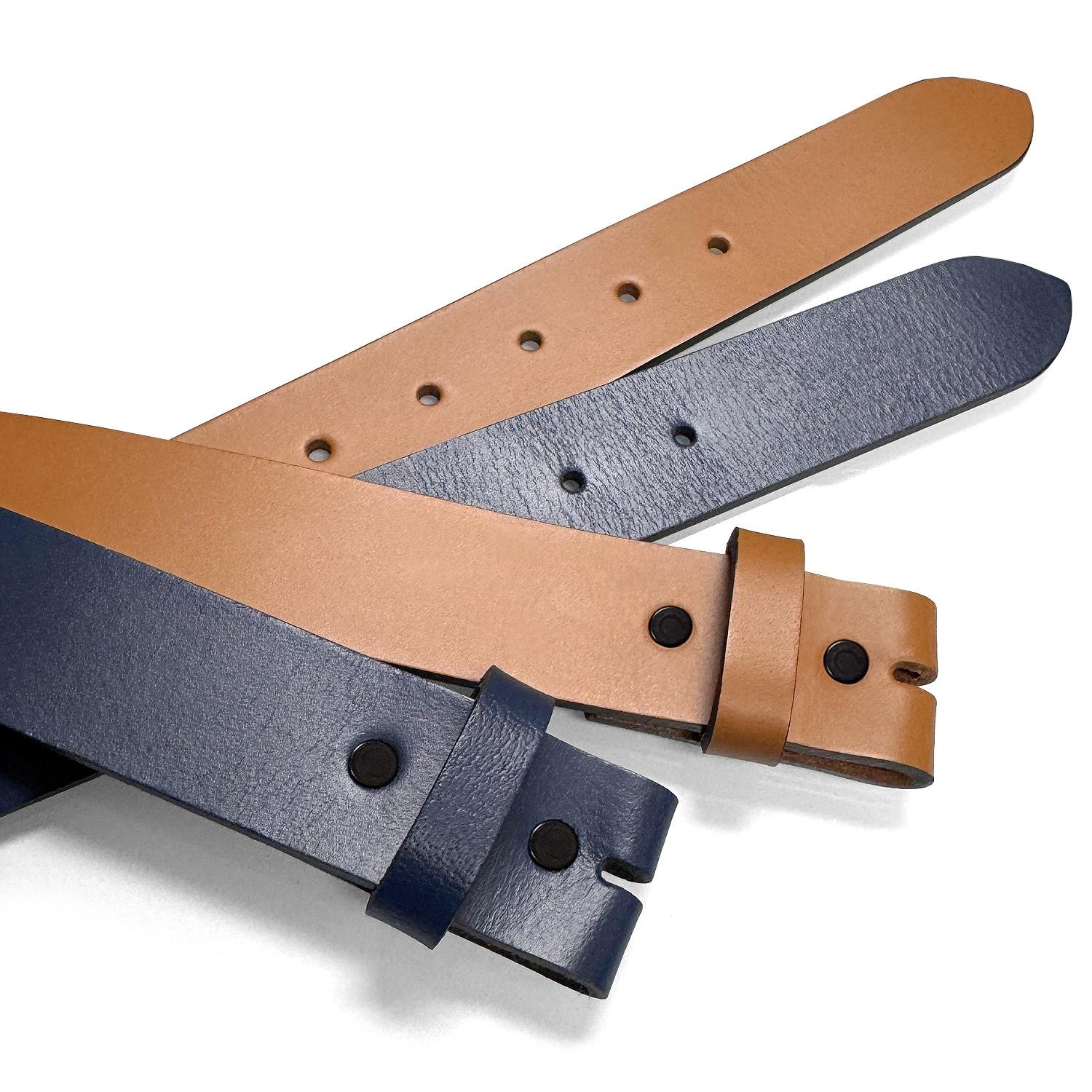 Replacement Strap One Piece Full Grain Buffalo Leather Belt Strap with Snaps on