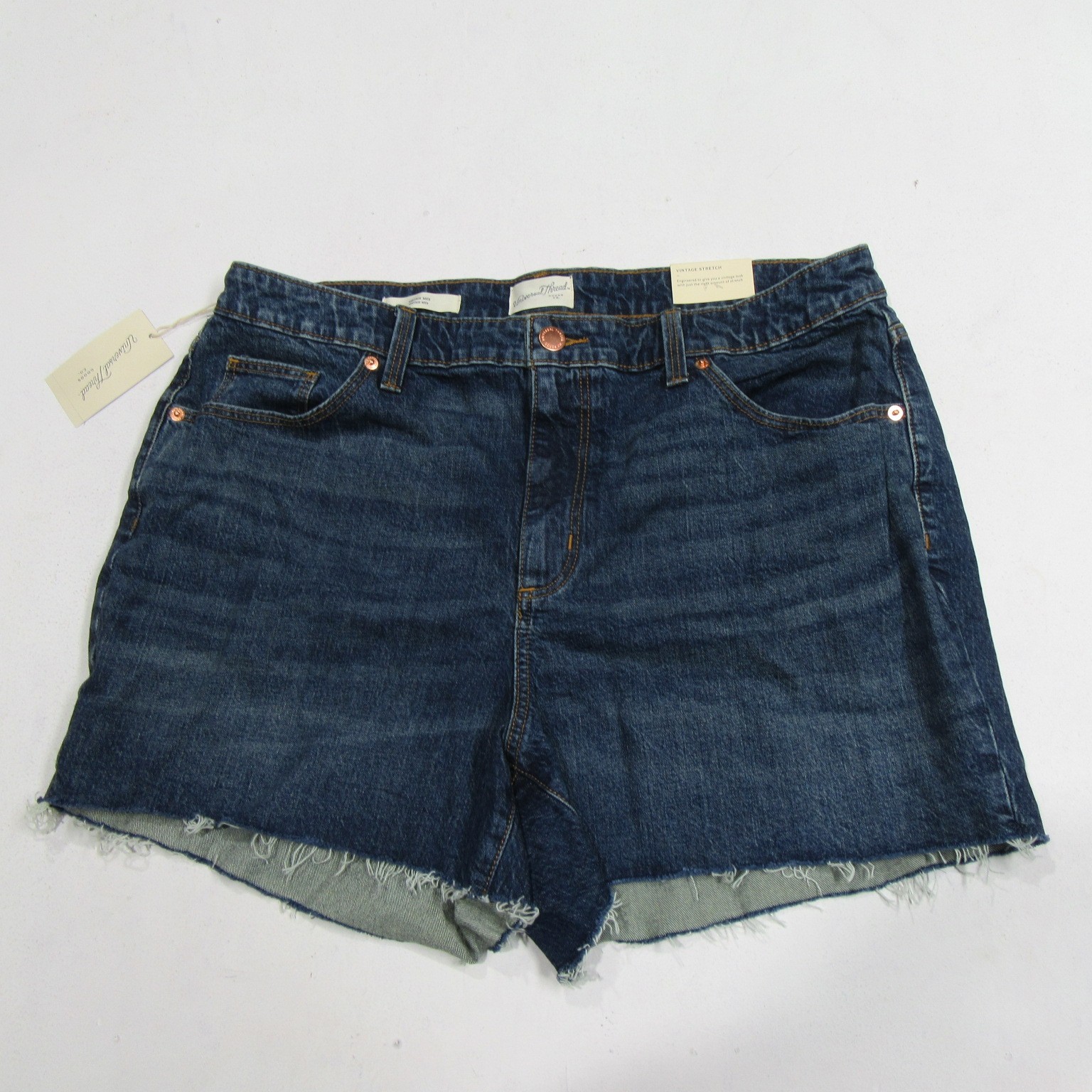 Universal Thread Womens Vintage Stretch High-Rise Cut-Off Midi Jean Shorts
