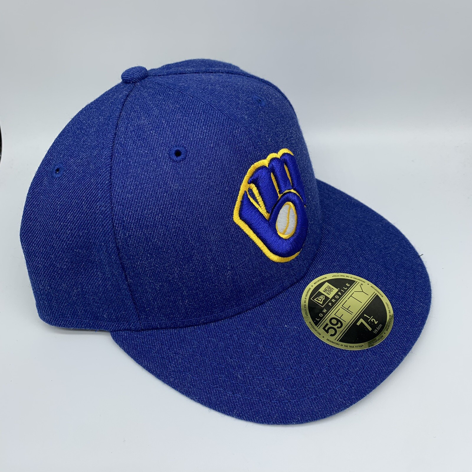 Milwaukee Brewers Heather Low Profile 7 1/2 59Fifty New Era Hat Fitted Cap
