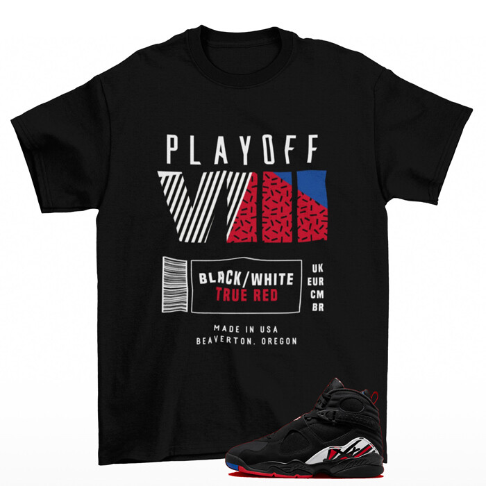 Box Label Playoffs Shirt to Match Jordan 8 Retro Playoffs 305381-062