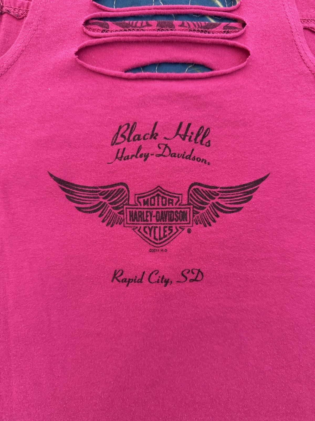 Harley-Davidson Sturgis Pink Cutout Sleeveless Tank Top ~Made in USA~ Size S – M